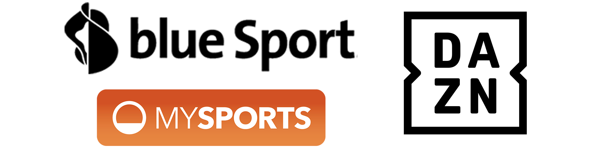blueSport_Dazn_MySports_logos